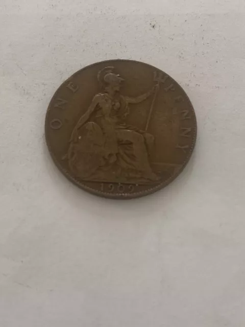 1909 Edward VII Penny Coin