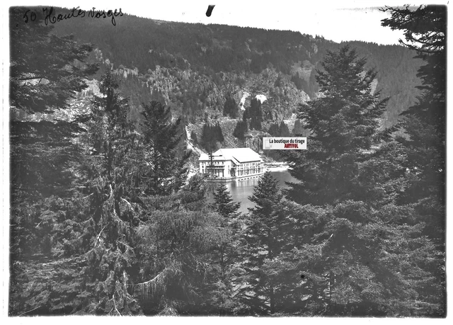 Vosges Orbey Lake Black & White 13x18cm Positive Antique Photo Glass Plate Black & White