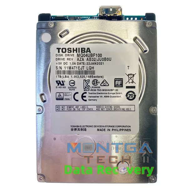 Récupérer des données Toshiba 1TB MQ04UBF100 JU0B0U Disque dur Externe Restaurer