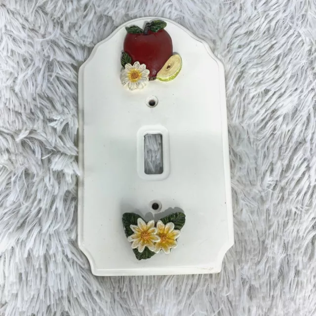 Wooden Apple Floral Light Switch Plate w/ screws