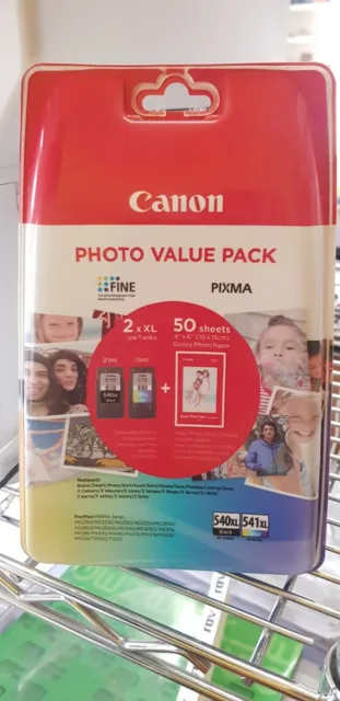 Multipack Originale Canon 540Xl 541Xl + 50 Fogli Carta Foto 10X15