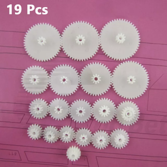 19x 0.5 Mod Plastic Gear Set Shaft Crown Worm Motor Cog Wheel Toy Car Robot DIY