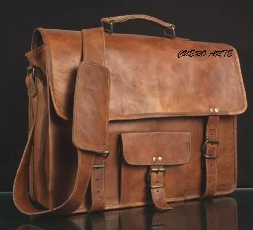 Mens Genuine Vintage Leather Satchel Messenger Man HandBag Laptop Briefcase  Bag