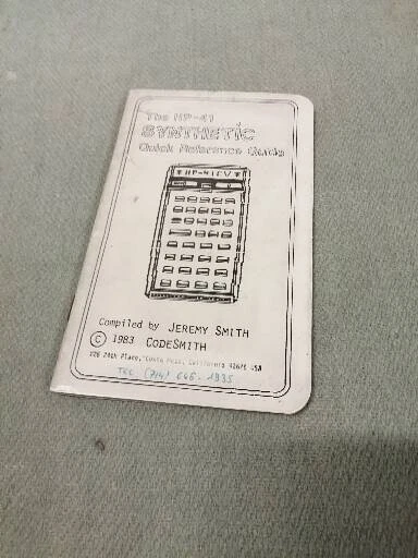 THE HP-41 SYNTHETIC QRG by JEREMY SMITH - HP41C HP-41CV HP-41CX HP-41CY HP-41CL