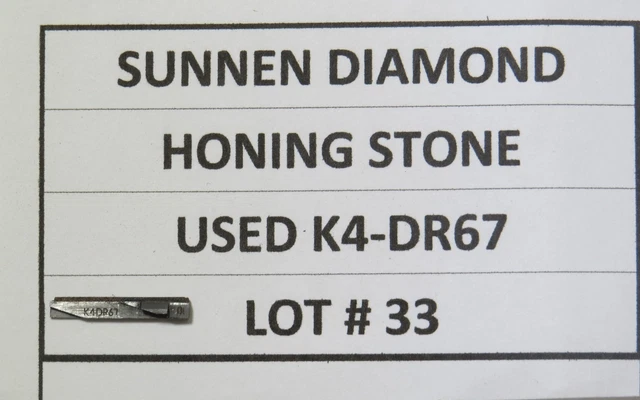 Sunnen Diamond Honing Stone Used K4-Dr67 Honing Stone - Lot #33