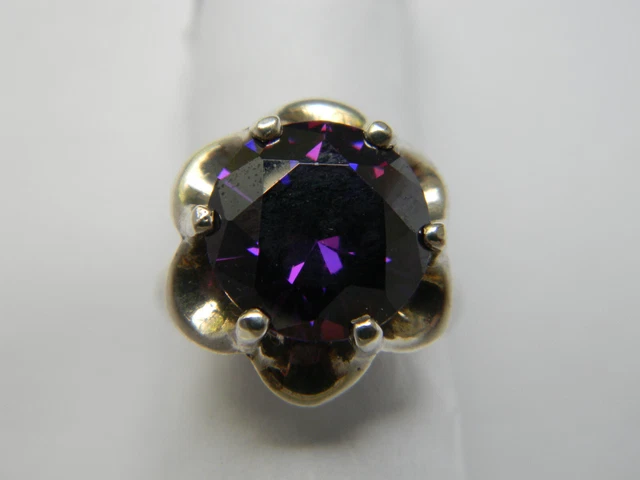 Rare 1960's Taxco Mexico Sterling Silver 925 Simulated Alexandrite Ring Sz 7