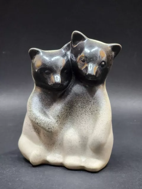 Pigeon Forge Pottery Two Tone Double Bear Figurine