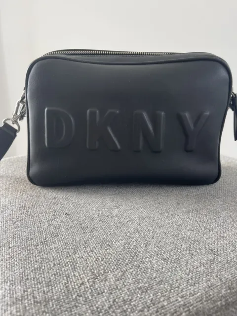 NWT Original DKNY Bryant Signature Backpack Bag Flap Closure Logo Pattern  beige