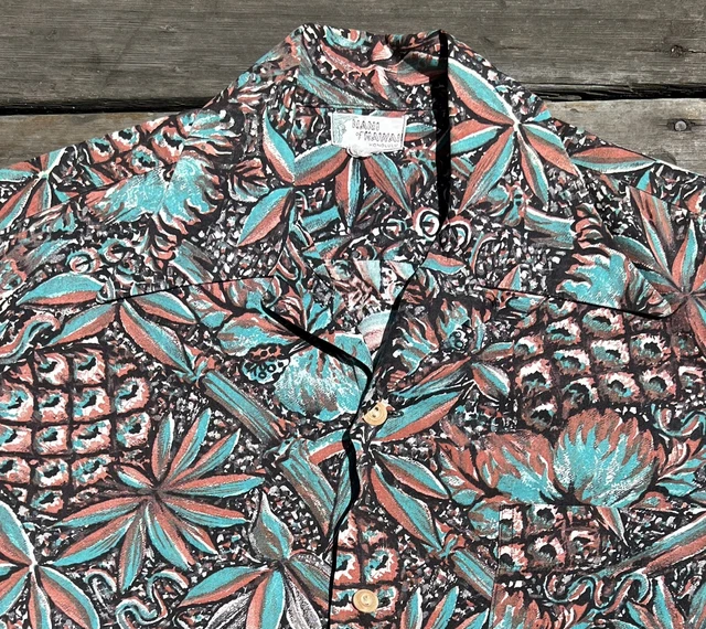 VTG 1950s HAWAIIAN SHIRT  "NANI OF HAWAII",   SIZE  EXTRA LARGE,  TIKI HULA SURF