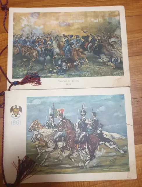 Coppia Calendari Lancieri Di Novara 1959 1961 Come Da Scansione