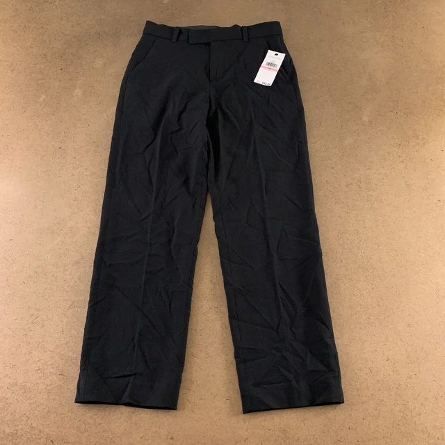 Calvin Klein Boys Size 10 Slim Fit Black Flat Front Straight Leg Suit Pants NWT