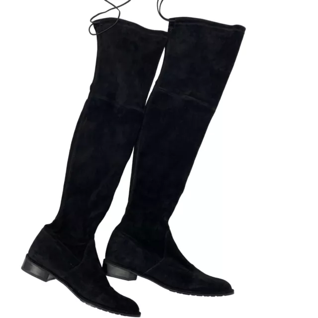 Stuart Weitzman Womens Lowland Over The Knee Boot Black Suede Stretch 9.5W 2586 2