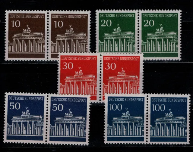 BRD Brandenburger Tor Mi. - Nr. 506 v - 510 v waagerechte Paare postfrisch