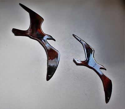 Two Birds Flying Metal Wall Art Accents copper/bronze 5 1/2" x 7" & 4" x 5"