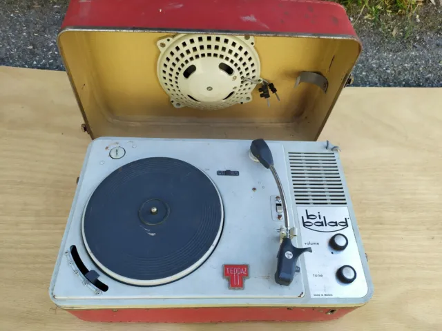 Ancien Tourne Disque TEPPAZ Bi Balad, Pour Pièce Ou Déco. Dans Son Jus. Vintage