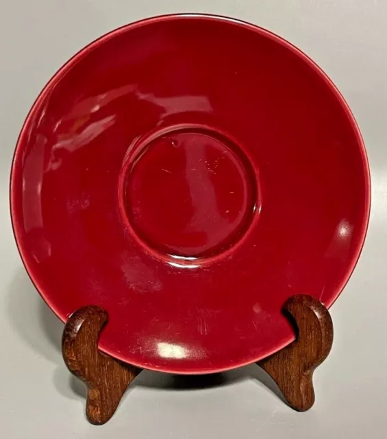 Gladding McBean Franciscan Ware El Patio 5 1/2” Saucer Plate Coral Maroon Red