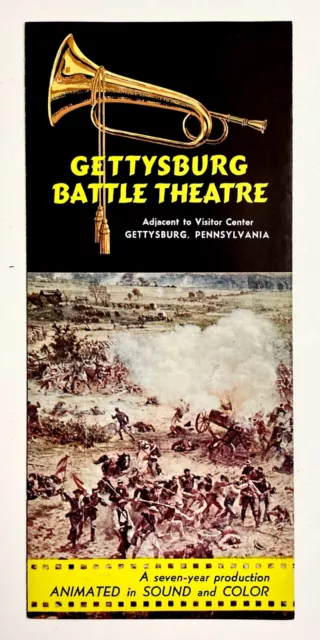 1960s Gettysburg PA Civil War Battle Miniature Theatre Vintage Travel Brochure