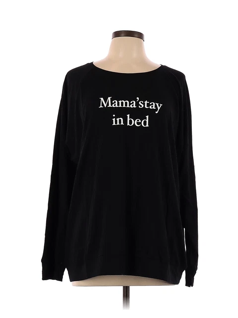 EMI JAY Women Black Long Sleeve T-Shirt L