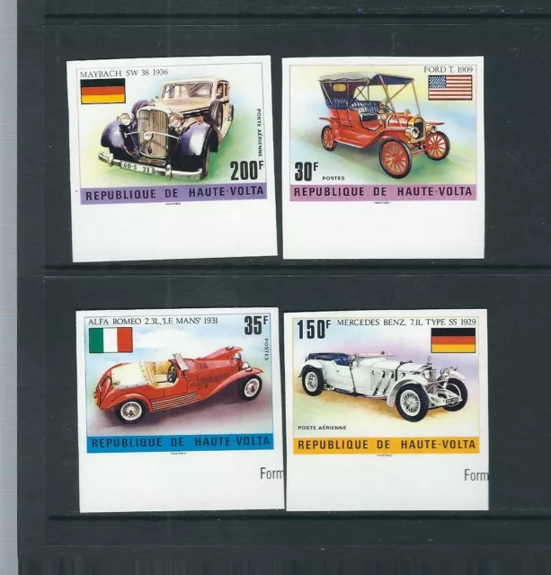 Burkina Faso SC # C207-C207 , 363-364 Old Cars. Imperforated . MNH