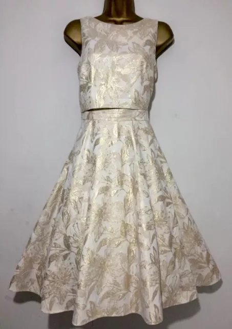 COAST STUNNING YELLOW BLACK Size 12 Dress Wedding Races Bnwt