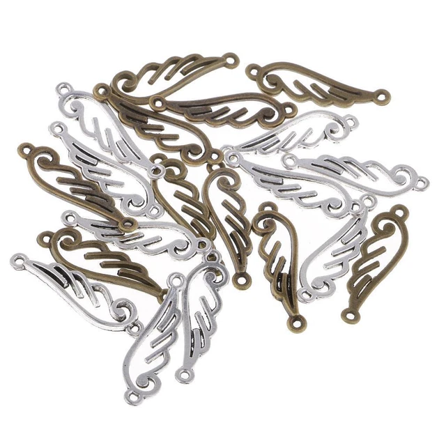 20 Stck. Gemischt Hohl Engel Flügel Charms Anhänger Lesezeichen Zum Selbermachen Halskette Schmuck 2