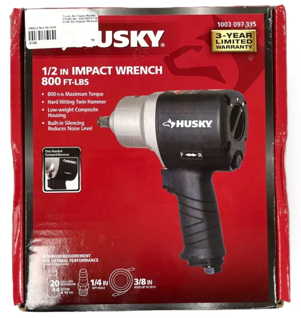 Husky 1/2" Pneumatic 800 FT-LBS Impact Wrench 1003 097 315 (E10031764)