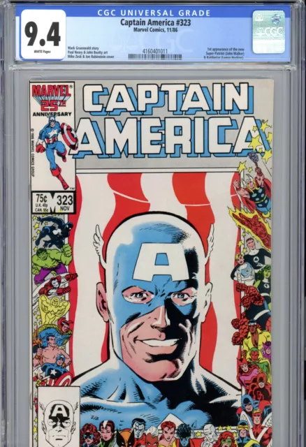 Captain America #323 (1986) Marvel CGC 9.4 White 1st Appearance of Super-Patriot