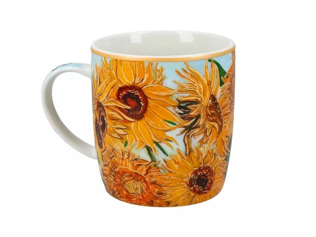 Carmani CR-830-3106 15 oz Mug in a Metal Box "Sunflowers" Van Gogh, Porcelain