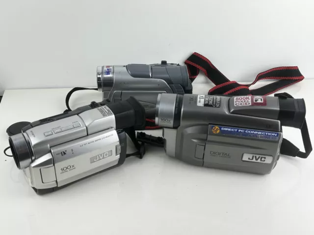 Job Lot 3 X Mixed Video Cameras Camcorders - Untested Available Worldwide