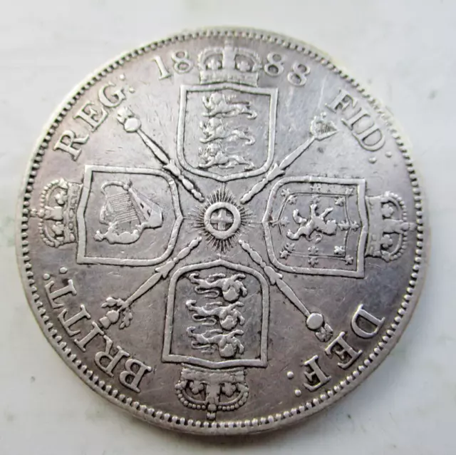 Double-Florin 1888  Queen Victoria Jubilee Sterling Silver .925