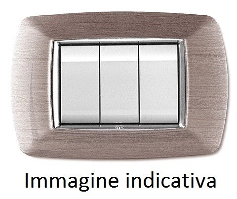 Placca Life 4 Posti Acciaio Satinato ( ELETTROCANALI cod. ECL2984AS )