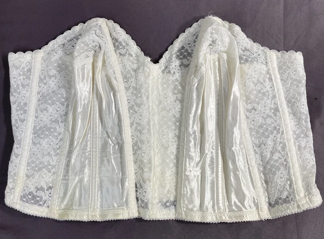 Lady Marlene Ivory Strapless Lace Bustier Bra Corset Style 161 Size 40D