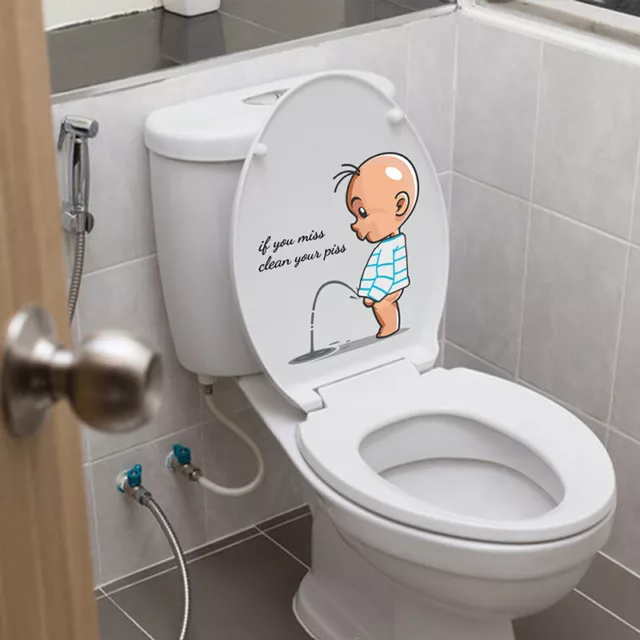 Funny Toilet Warning Toilet Stickers Child Urination Toilet Lid Decoration