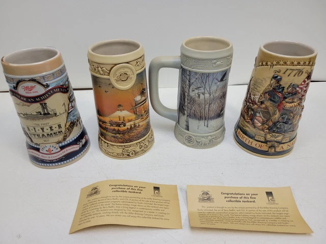 Miller Beer Ducks Unlimited, River Steamer & Birth of A Nation Tankards