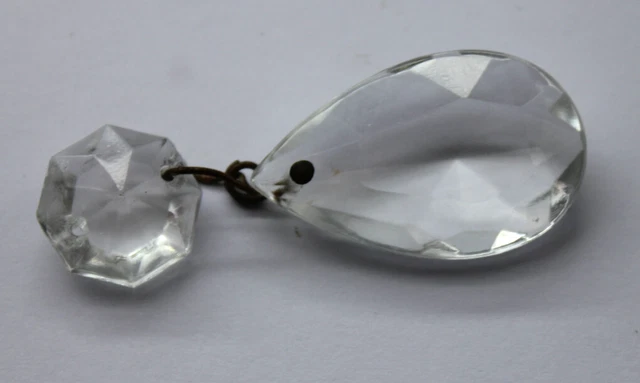 Lot 6 pampilles Myrza en cristal avec octogones 12 cm pour luminaires anciens - Décoration