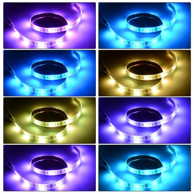 Luci Striscia Led Alimentazione Usb 5V 1-5M Tv Posteriore Rgb Cambio Colore + Telecomando/Uk Post 2