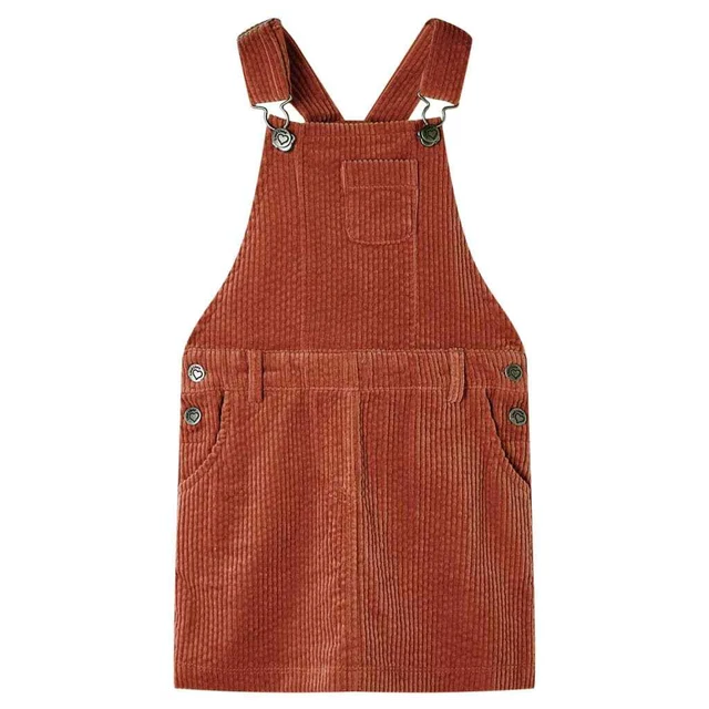 Abito Scamiciato da Bambina Velluto a Coste Cognac 92 vidaXL