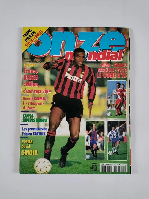 ONZE MONDIAL N°26 MARS 1991 MILAN AC MARSEILLE LE CHOC EUROPE - GULLIT