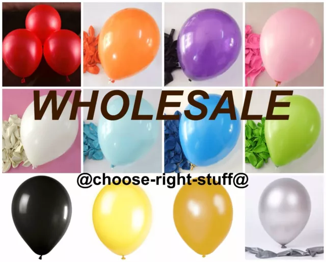 WHOLESALE 10" Latex Plain Balloons 100-5000 Job Lot Mix Colour For All Occassion