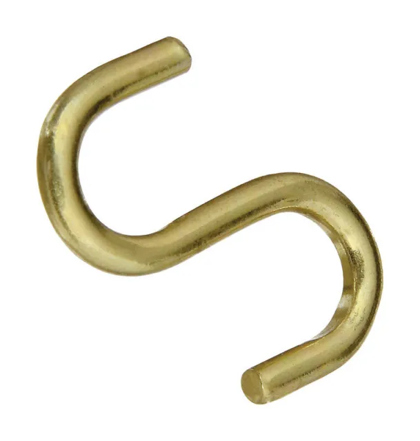 National Hardware N121-806 Solid Brass V2077 Series Heavy Open S-Hook 1 L in.