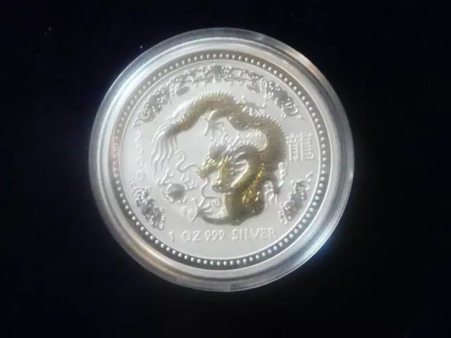 Australien, Dollar, 2000, Lunar, Year of the Dragon , Silber, 1 Unze fein, rar