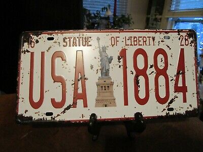 USA 1884 Liberty Decor Vintage License Plate Tin Metal Signs Wall Poster