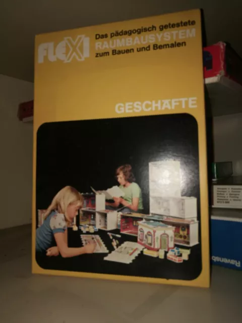 FLEXI "Raumbausystem - Geschäfte" Spielzeug aus den 70er Jahren Vintage neu