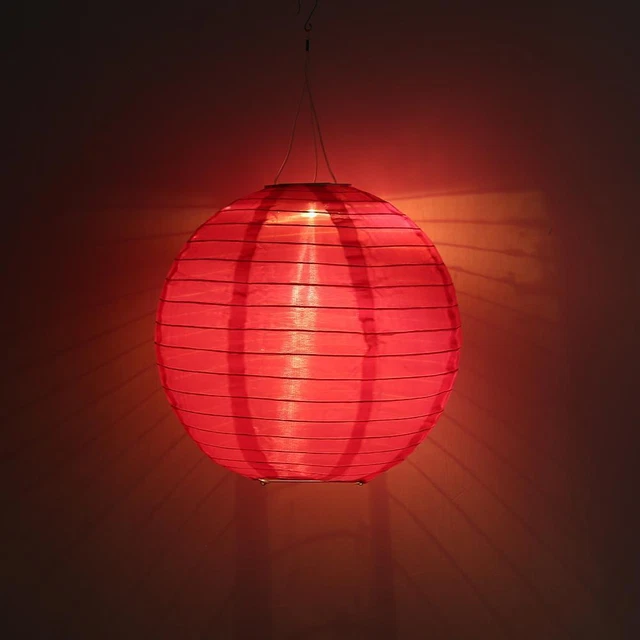Linterna solar LED de nailon color liso para adornos de arte navideño colgantes al aire libre