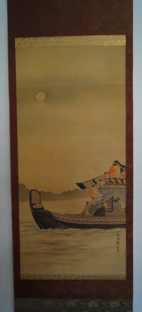 Véritable Kakejiku Japonais (Kakemono) Peint À La Main Sur Soie De Hiroshige