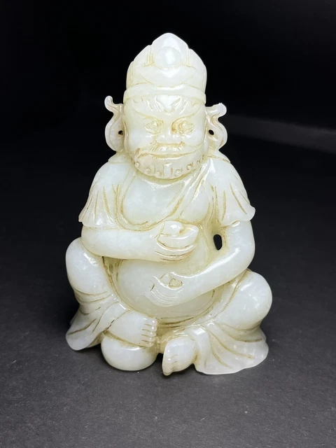 Chinese Exquisite Handmade Mythical Figure carving Hetian Jade Statue
