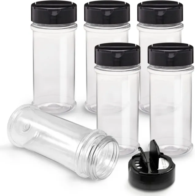 Tzerotone 8 Pcs Spice Containers - 8.5oz Glass Spice Jars With Acacia Lid
