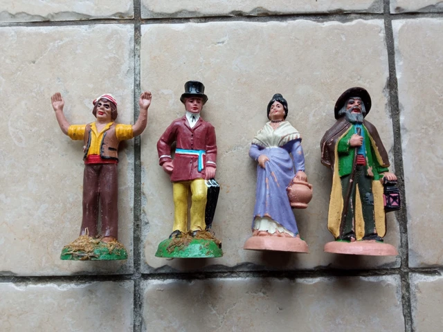 Lot De 6 Santons Droguet & De Malville - Terre Cuite Peinte à La Main - Neufs