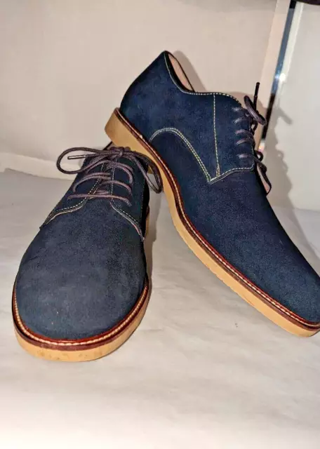 Banana republic Men's 10.5M shoes. Blue Faux Suede Lace Up Oxford.