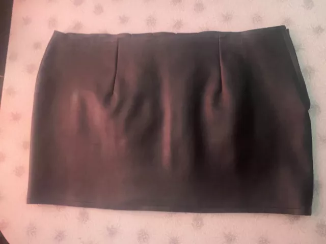Plus Size 20 PU Leather Effect Mini Skirt Corset Back Punk Goth Fetish Kink